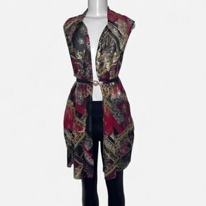 Paisley print kimono Whimsigoth victorian boho wearable art spring size XL